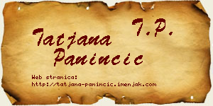 Tatjana Paninčić vizit kartica